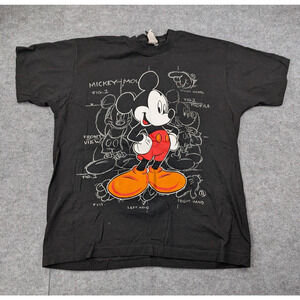 Vintage Mickey Unlimited Shirt Men One Size Jerry Leigh Sketch Art Drawing Retro
